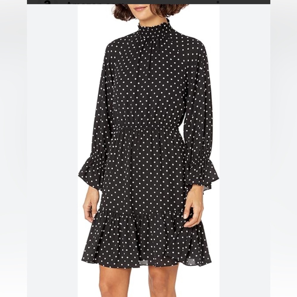 Donna Morgan Black Polka Dot dress, Size 0